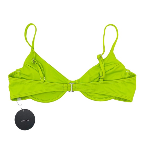 NWT Lulus Beach Vibes Lime Green Underwire Bikini Top Size M - Picture 6 of 8